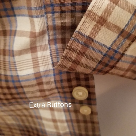 Cherokee Brown, Cream, Blue Plaid - Picture 3 of 4